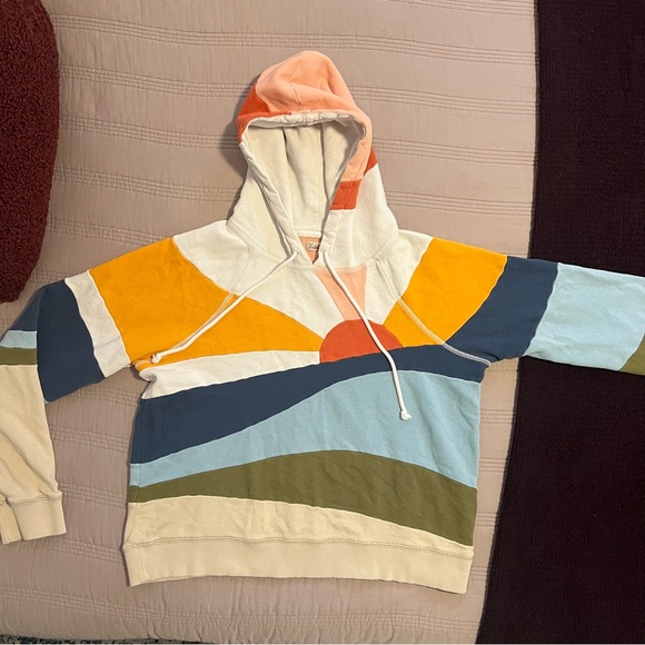 Faherty Tops - Faherty Soleil Sun Print Abstract Colorful Hoodie Size L